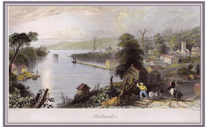 Hallowell byW.H. Bartlett drawing in 1838 on travels through Upper Canada and published in 1842 in Canadian Scenery